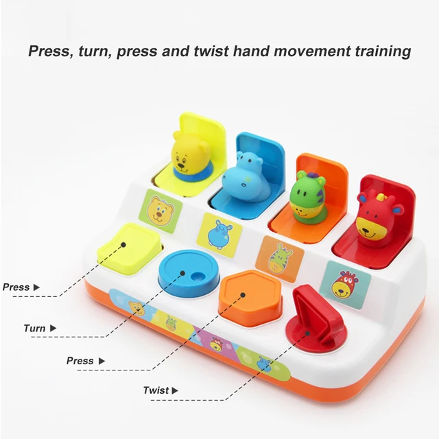 Toddlers Baby Learning Development Toy Game Memory Training Interactive Pop-Up Shape Animals baby toys 6 12 months 6