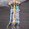Baby Beech Teether Pacifier Clips Personalized Name Silicone Teether Geometric Crochet Beads Chain Pacifier Clips Nipple Clip 3