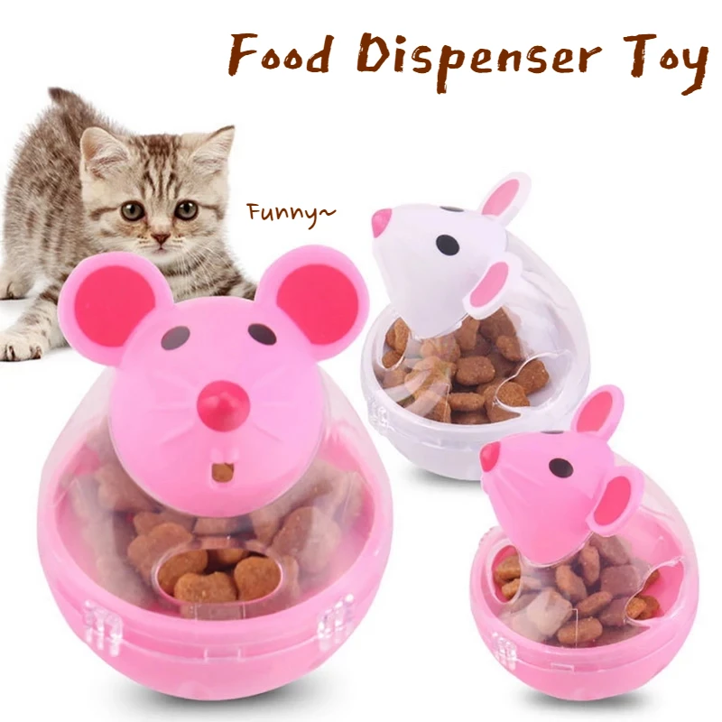 

Cat Treat Dispenser Toy,Slow Feeder Mouse Shape Tumbler Cat Toy Cat Interactive Toy&Food Dispenser for Pet Increases IQ Training