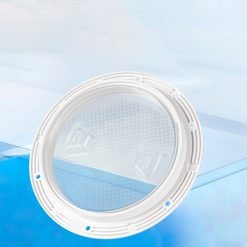 

Plastic 4-6 inch white circular transparent inspection hatch deck anti-corrosion cover, used for marine yacht RV trucks
