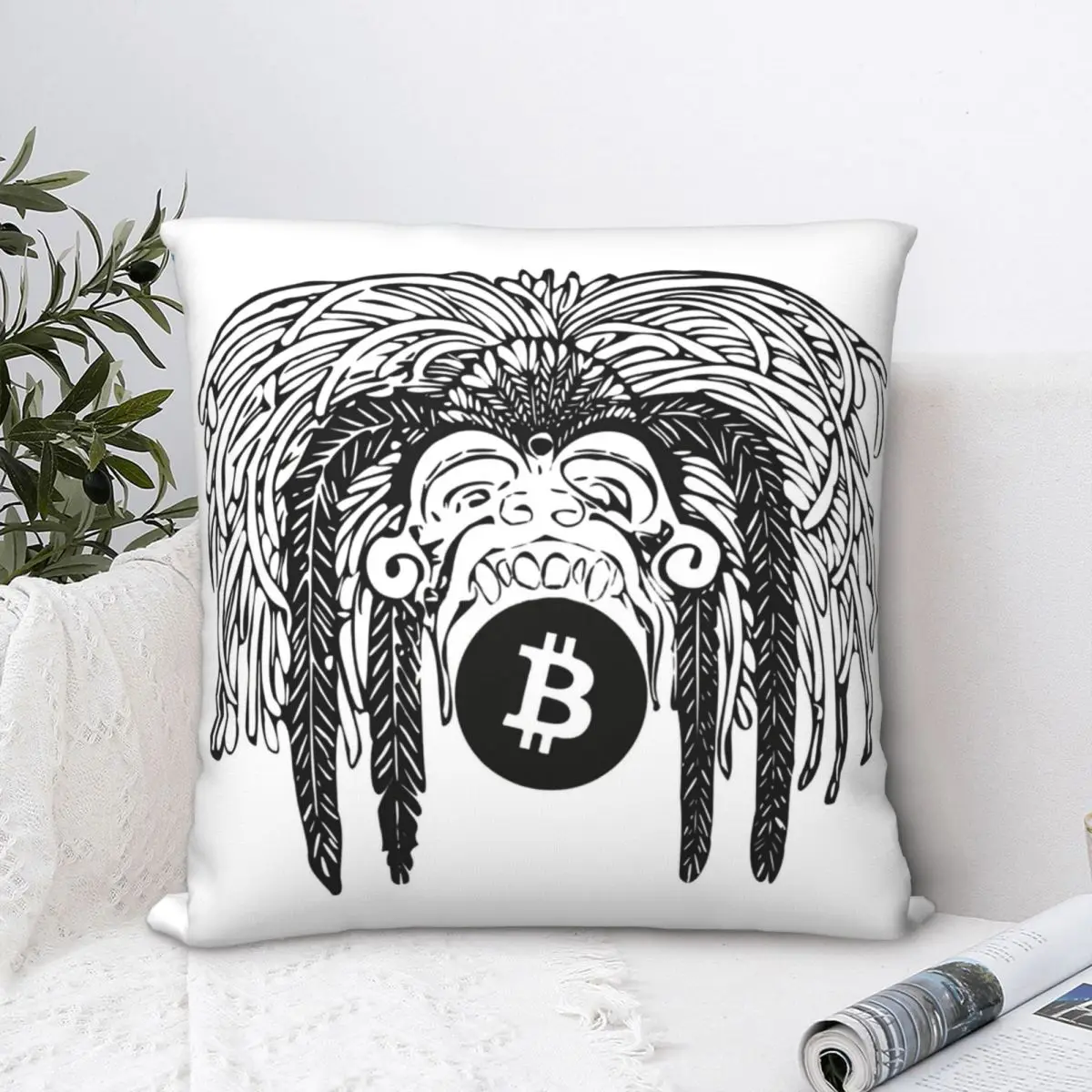 

Биткойн боги Hodl инвестиция удачи голова бросать подушку искусственная криптовалюта рюкзак подушки Чехол дышащие для домашнего декора