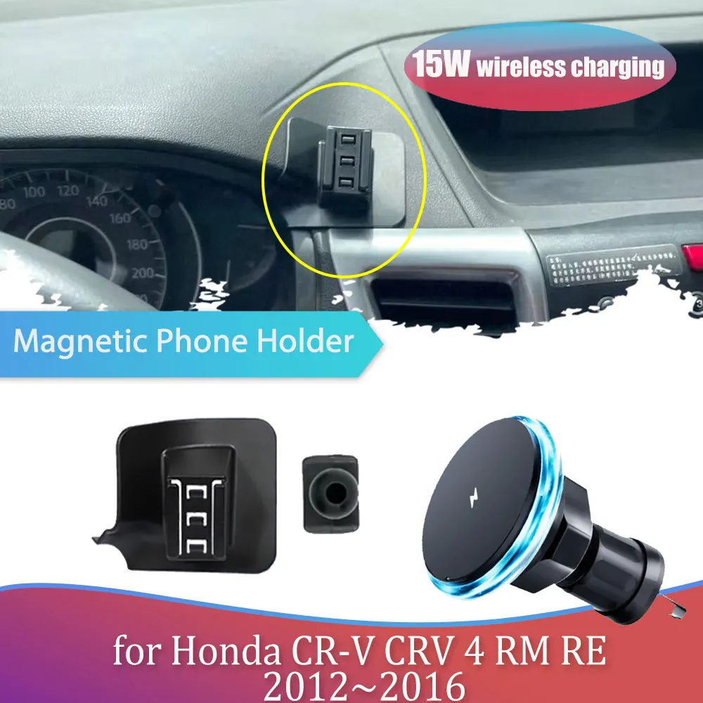 15W Car Phone Holder for Honda CR-V CRV 4 RM RE 2012~ Air Vent Clip Magnetic GPS Support Wireless Charging Accessorie iPhone