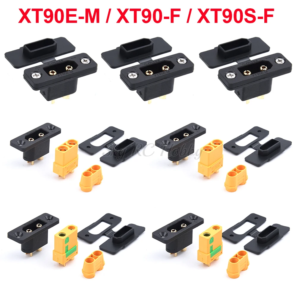 5 Pairs AMASS XT90E-M Gold-Plated Connectors For RC Cars, Drones, Boats – High Current Plug Set