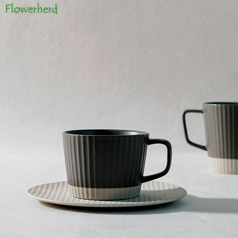 Japanese Ceramic Coffee Cup And Saucer Set Handmade Nordic Coffee Mug