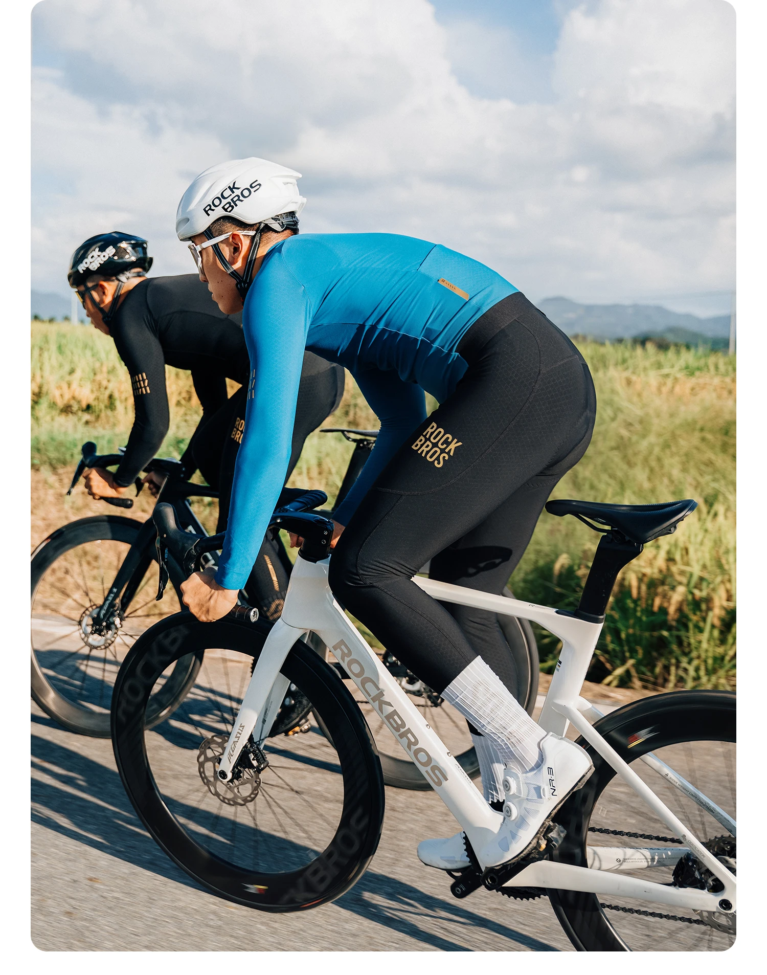 ROCKBROS Winter Radfahren Trägerhose winddicht warm Thermo-Fleece Fahrradhose hochelastisch weich gepolstert Herren-Radhose – Detail 13