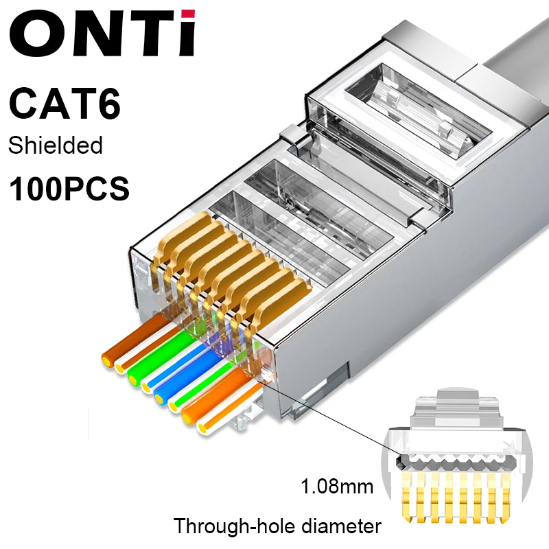 ONTi RJ45 Crimp Tool Pass Through Crimper for Crimping Cat8/7/6/5 Cat5e Connector with Replacement Blade Ethernet Cable Stripper elegiant cable tester Networking Tools