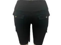 Women's Plus Size Solid Color Dry Pocket Yoga Sports Shorts - Image 5