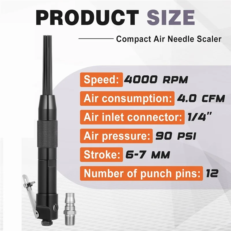 FYBL-40개의 7' 스케일링 바늘이 있는 소형 에어 니들 스케일러 공기 구동으로 슬래그 녹 페인트 및 먼지를 빠르게 제거