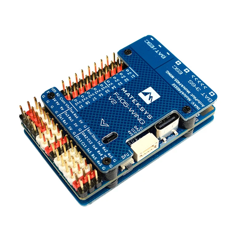 

Контроллер полета MATEKSYS F405-WING V2 Baro OSD Blackbox BEC PDB ArduPilot INAV 3-6S для радиоуправляемого многовинтового самолета
