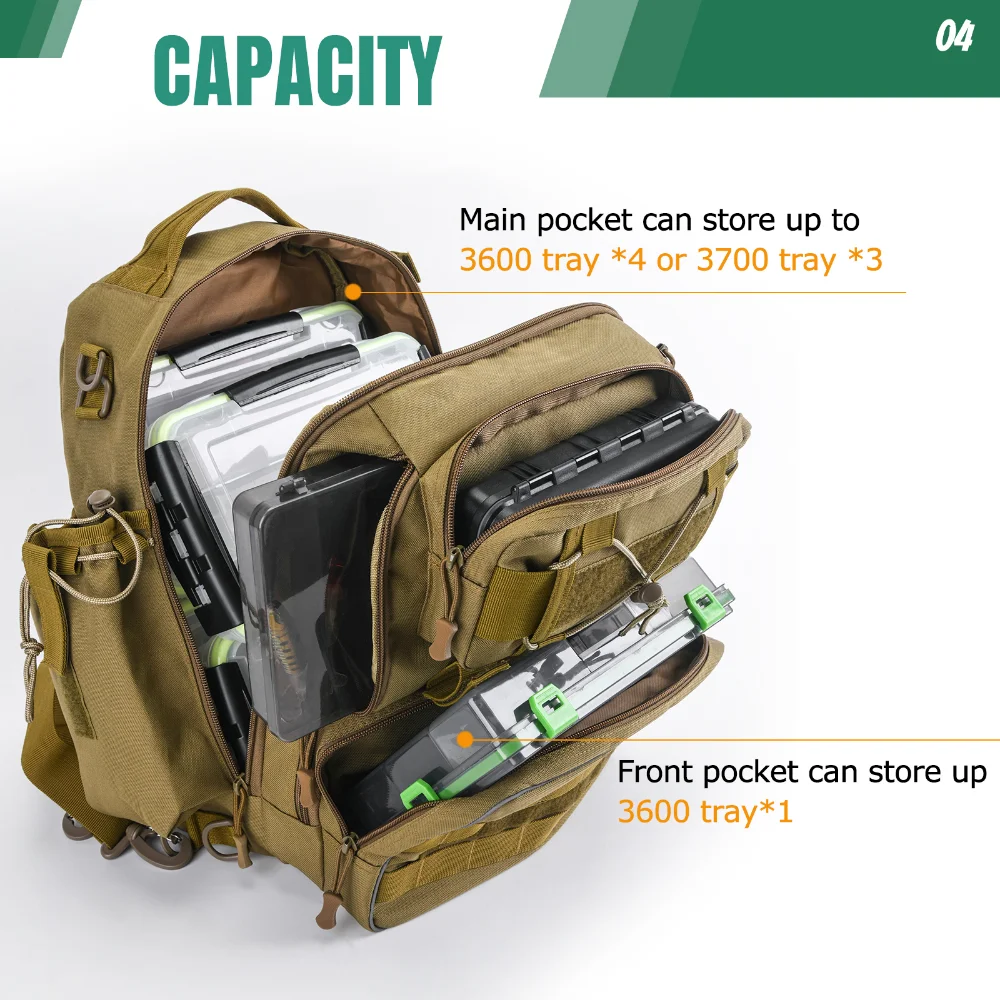 Goture Outdoor Backpack Multifunction Large Capacity Waterproof Tackle Bag  for Fishing Hiking Camping Cycling