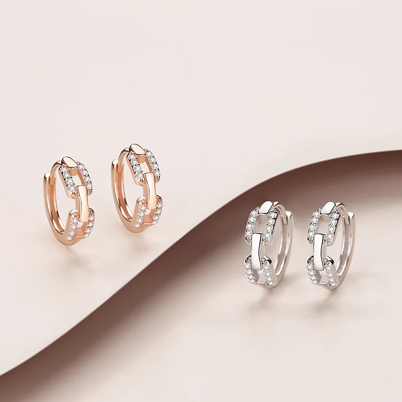 

Simple Square Chain Korean Ear Buckle Ins Cool European America Versatile Earrings Daily Commuter EarringsML5689235