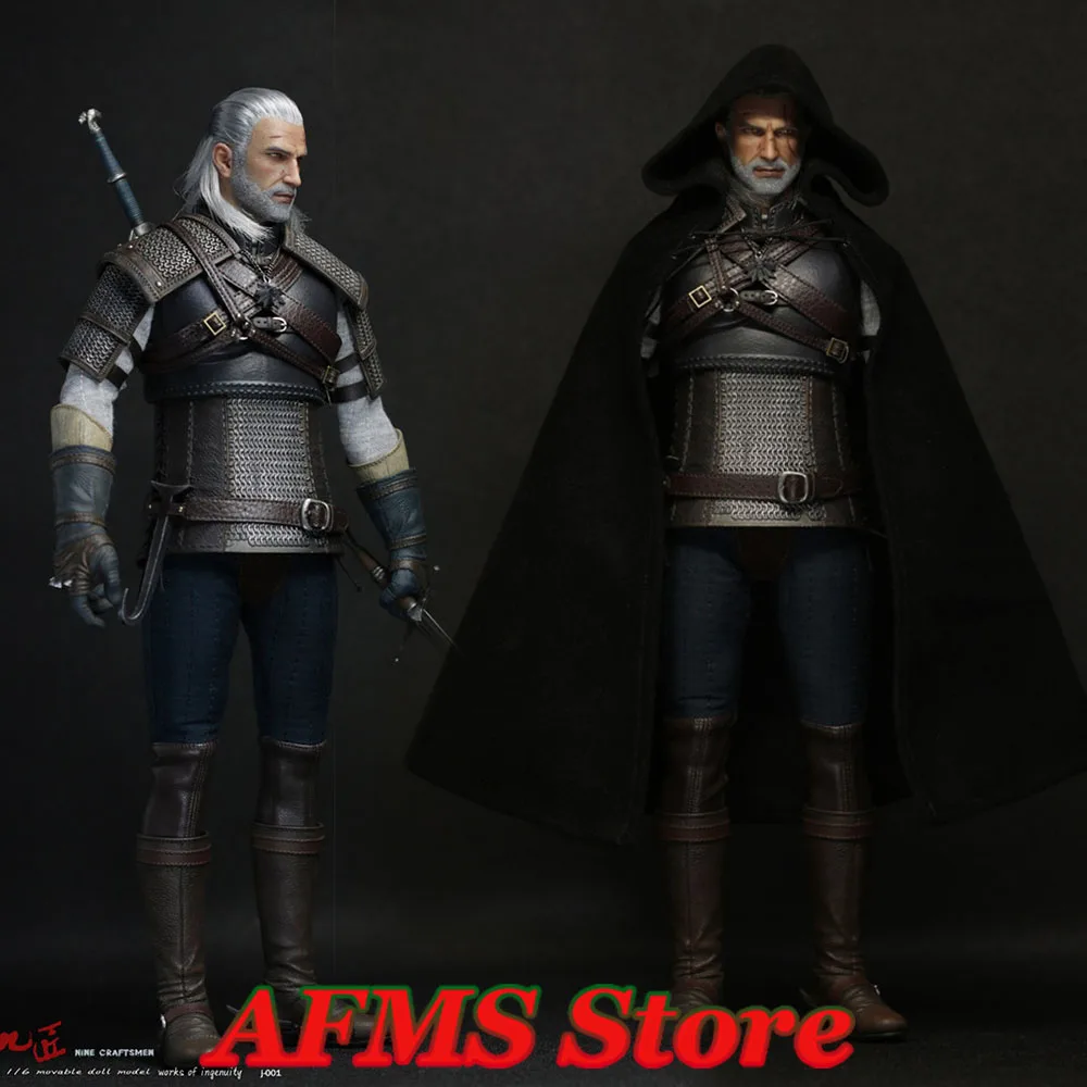 

Nine Craftsmen J-001 1/6 Scale Collectible Figure White Haired Demon Hunter Full Set 12Inch Men Soldier Action Figure Model Toys