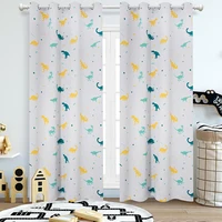 Muwago Children's Curtain Bay Window High Shading Noise Reduction Heat Insulation Curtain Tyrannosaurus Rex Luminous Curtain 1