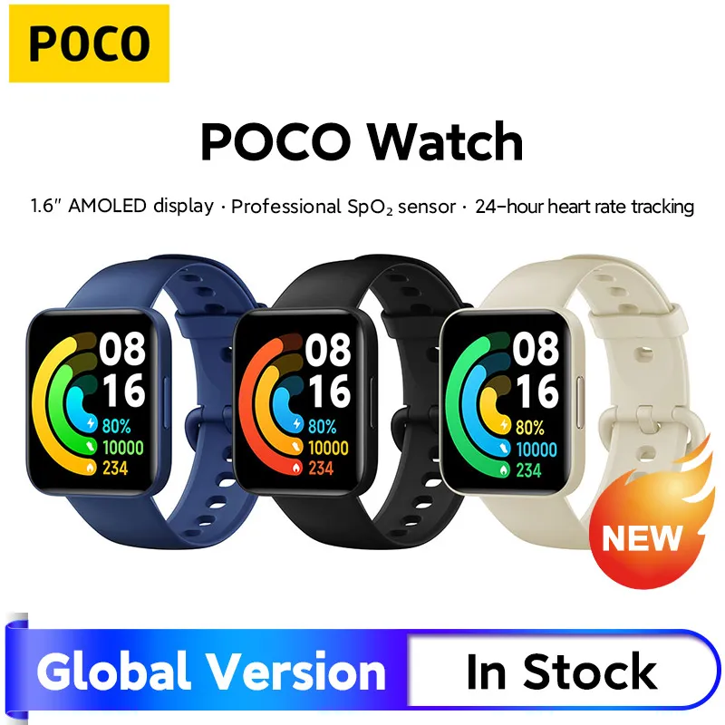 POCO-Smartwatch-com-Display-AMOLED-Vers-o-Global-Bateria-de-14-Dias-GPS ...