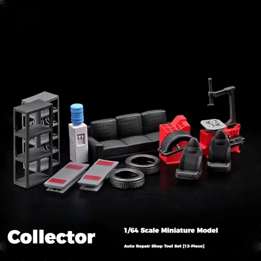 1/64 Scale Car Repair Tools Model Model Assembly Miniature Scene Simulation Car Repair Tools Resin Display Backdrop