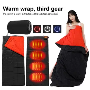 190x85cm 5V USB Heated Sleeping Bag Winter Warm Heated Blanket Pad For Outdoor Traveling Camping Backpacking Sleeping Bags 3