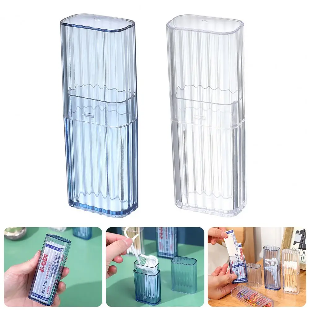 Portable Travel Transparent Storage Box Toothpick Cotton Swab Band-aid Mini  Organizer Classification Finishing Box Container