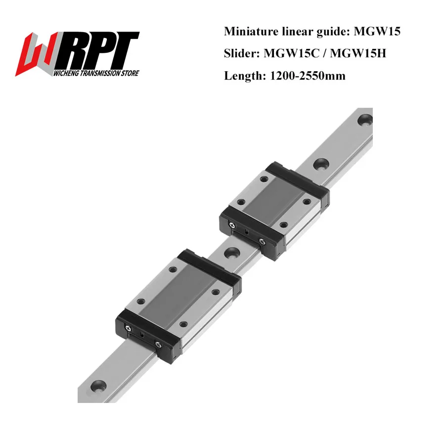 

MGW Miniature Linear Guide MGW15 L From 1200mm To 2550mm MGW Carriage MGW15C MGW15H Slider Block Carriage For 3D Printer Parts