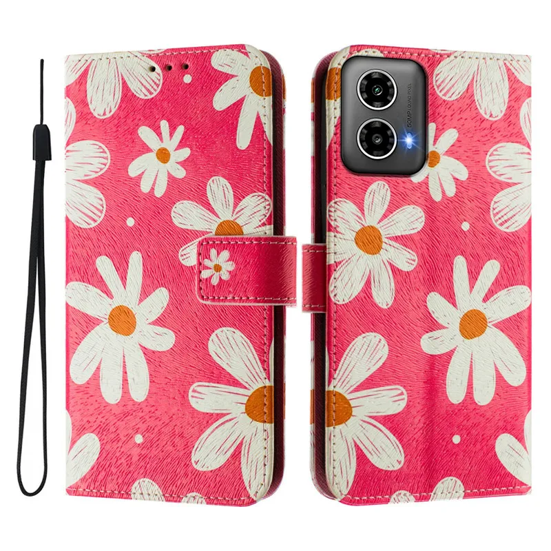 Leather Flip Wallet Phone Case - Cat & Bear Design, Magnetic Closure