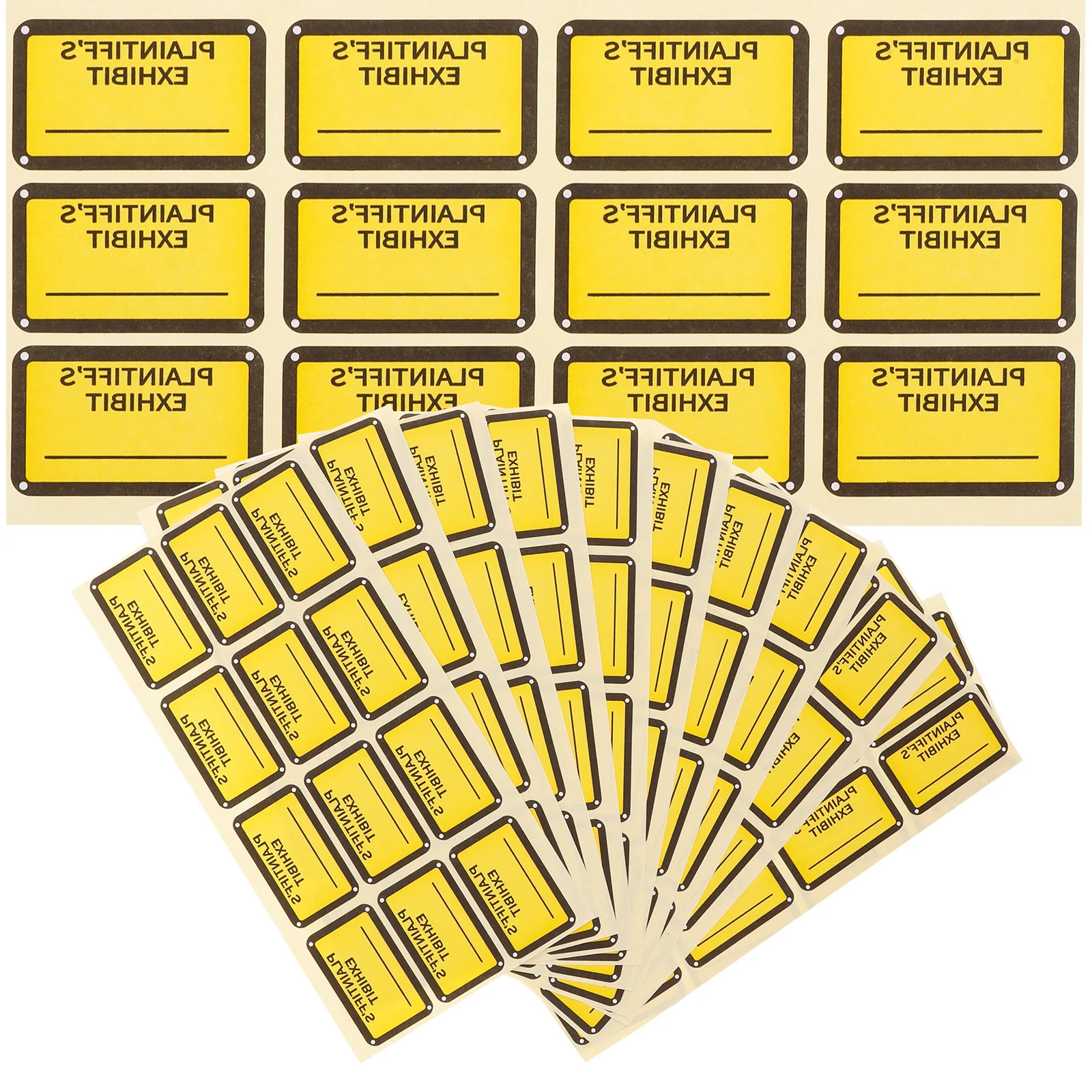 

12 Sheets Coded Exhibit Labels Label Sticker Exhibit Labels Exhibit Plaintiff's Exhibit Labels