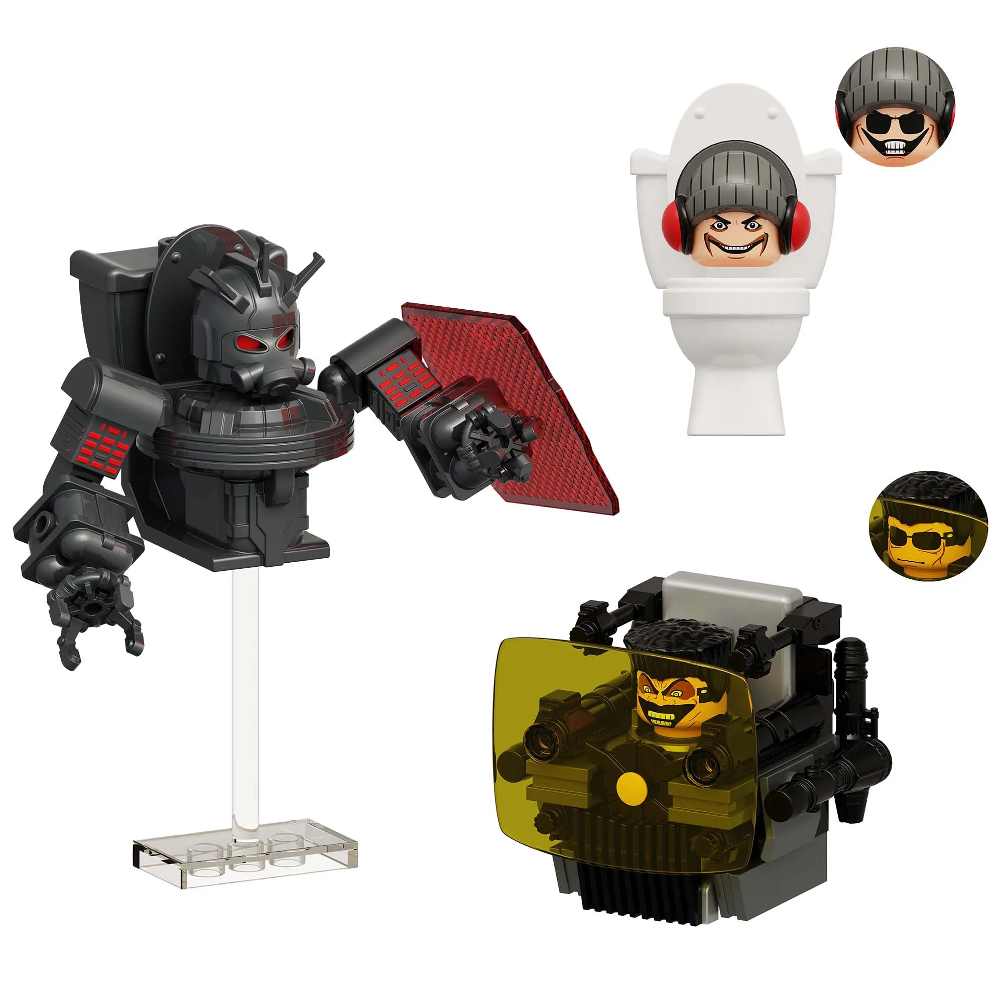 KDL834 SWAT MUTANT Building Blocks SKIBIDI G-toilet Titan Clock TV Camera Speaker Scientist Plunger Man Figures Bricks Doll Toys 4