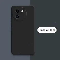 Enhanced Product Title: Premium Square Liquid Silicone Case - Luxury Full Protective Soft Cover for VIVO Y200i 5G (Classic Black)