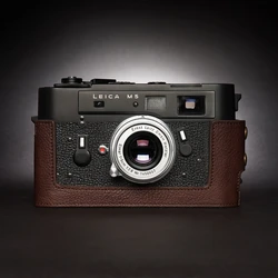 Luxurious Genuine Leather Half Camera Case Cover (Coco Brown - M5)