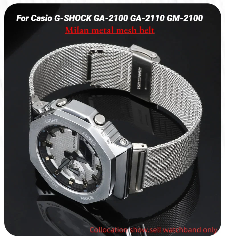 Milan metal mesh belt For Casio G-SHOCK Watch GM-2100 GA-2100 GA