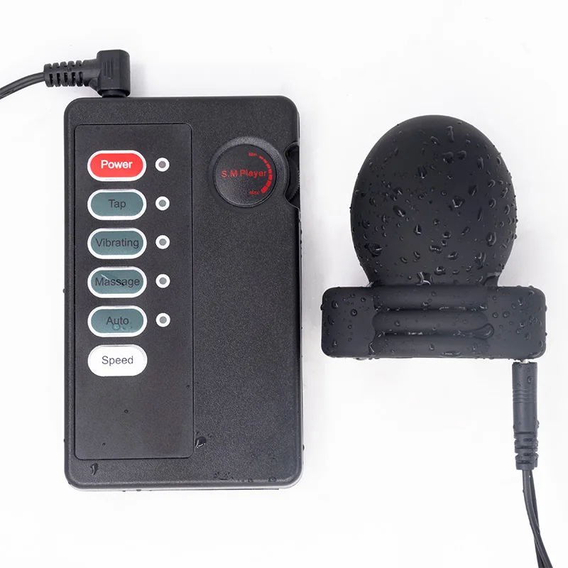Male Electro Shock Penis Glans Trainer Cock Ring E-stim Orgasm Medical Sleeve Time Delayed Ejaculation Masturbator Sex Toys BDSM