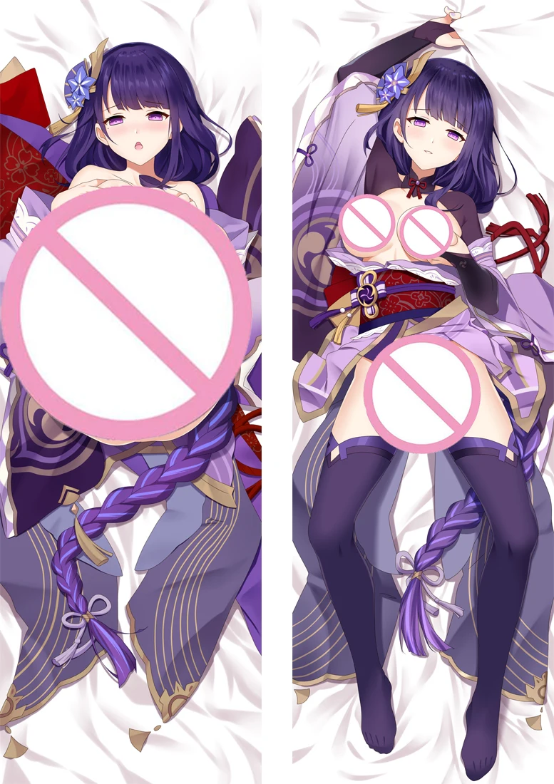 

Genshin Impact Raiden Shogun Dakimakura Anime Beelzebul Cushion Pillow Cover Purple Hair Long Life-size Hugging Body Pillowcase