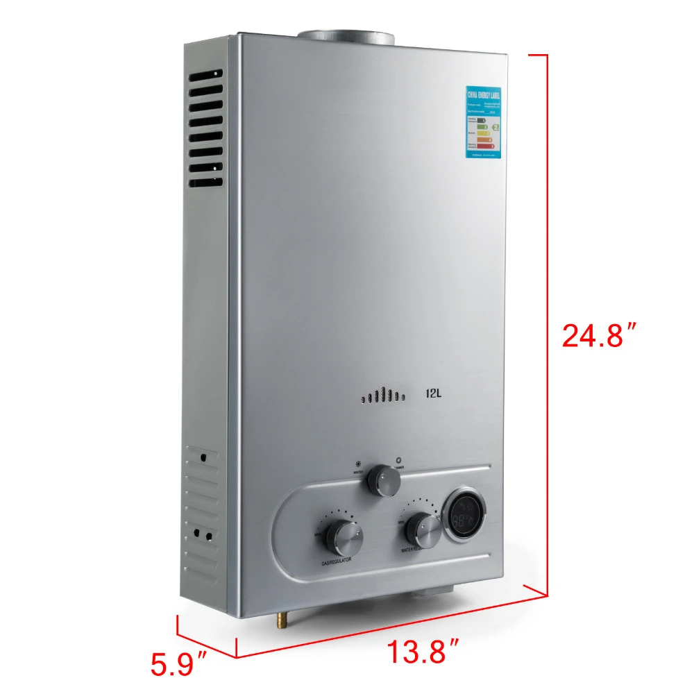 12L Natural Gas Hot Water Heater Tankless Instant Boiler Stainless Steel  3.2GPM LNG Water Heating Machine - AliExpress