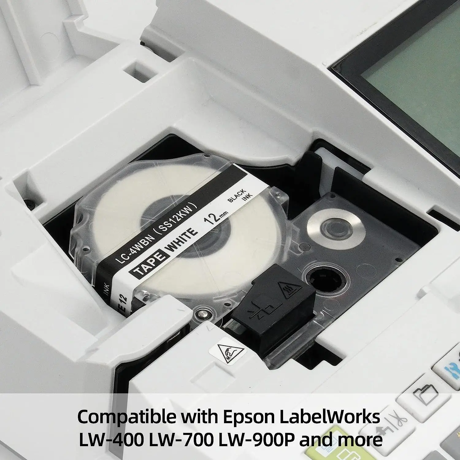 EPSON King Jim LW 300 400 600P 700 메이커 라벨 프린터 호환 라벨 테이프 LC-4WBN, SS12KW, ST12KW, SC12YW, 12mm
