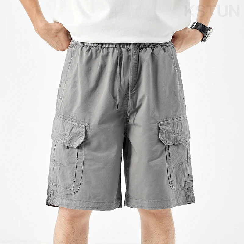 Men's Casual Cargo Shorts Man Overalls Beach Sports Loose Fit Outdoor High Street Male Short Pants
