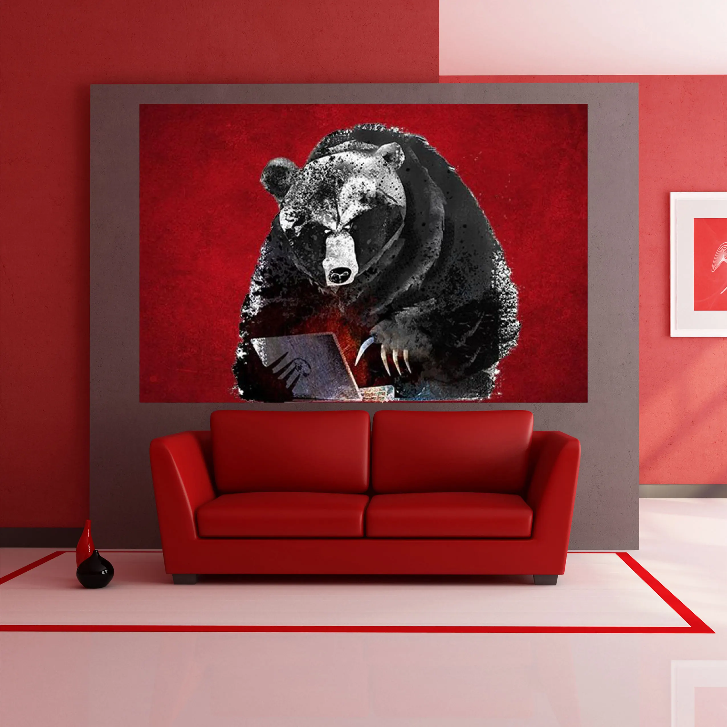 

QdDeco 90 см x 150 см гобелены с российскими медведем настенные подвесные коврики милые украшения для комнаты эстетическое домашнее украшение