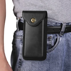 Luxury Leather Belt Clip Case Men Waist Bag Holster Pouch Cover - Galaxy Z Fold 4 (Black)