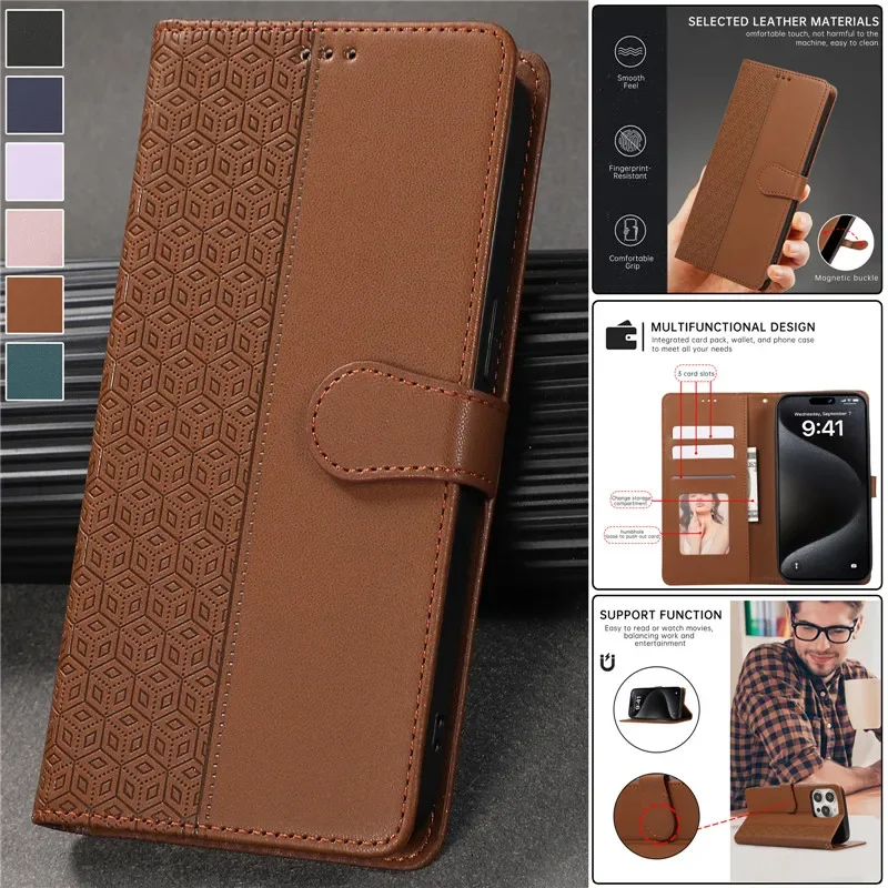 

Luxury Leather Wallet Card Phone Case for Samsung Galaxy S24 Ultra S23 Plus S22 S21 S20 FE S10 Note 20 10 Flip Stand Cover Etui