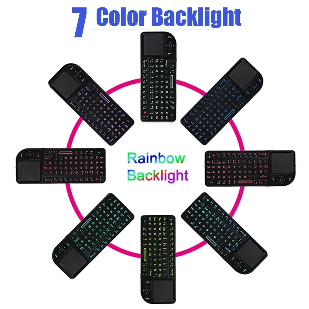 Compact Wireless Backlit Touchpad Keyboard with USB Rechargeable Air Mouse