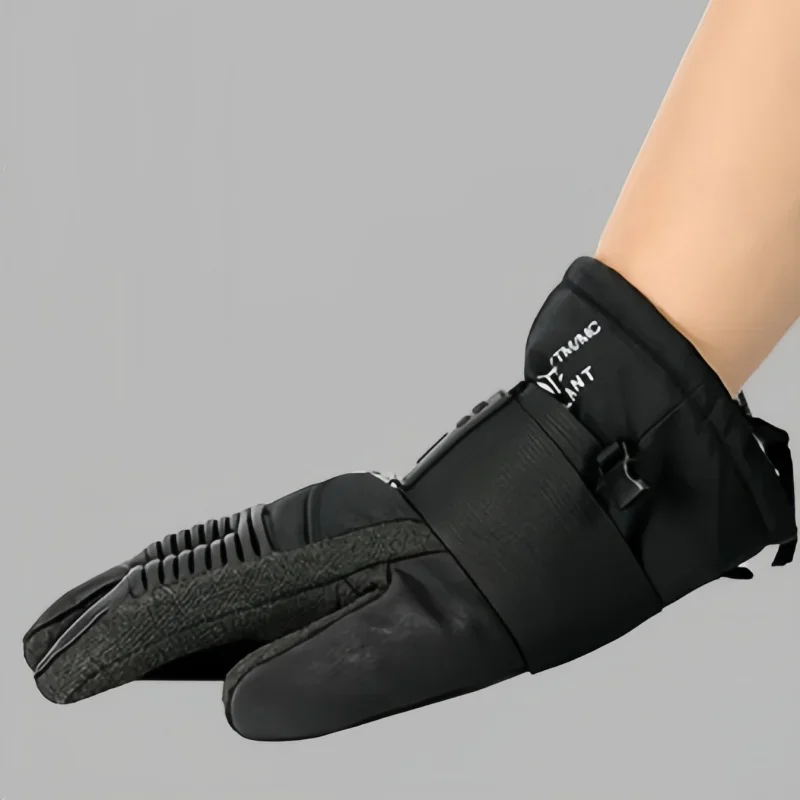 Professional Ski Gloves Winter Warm Anti-slip Three-finger Gloves With Wrist Guard Outdoor Riding Waterproof Touch Screen Glove 5