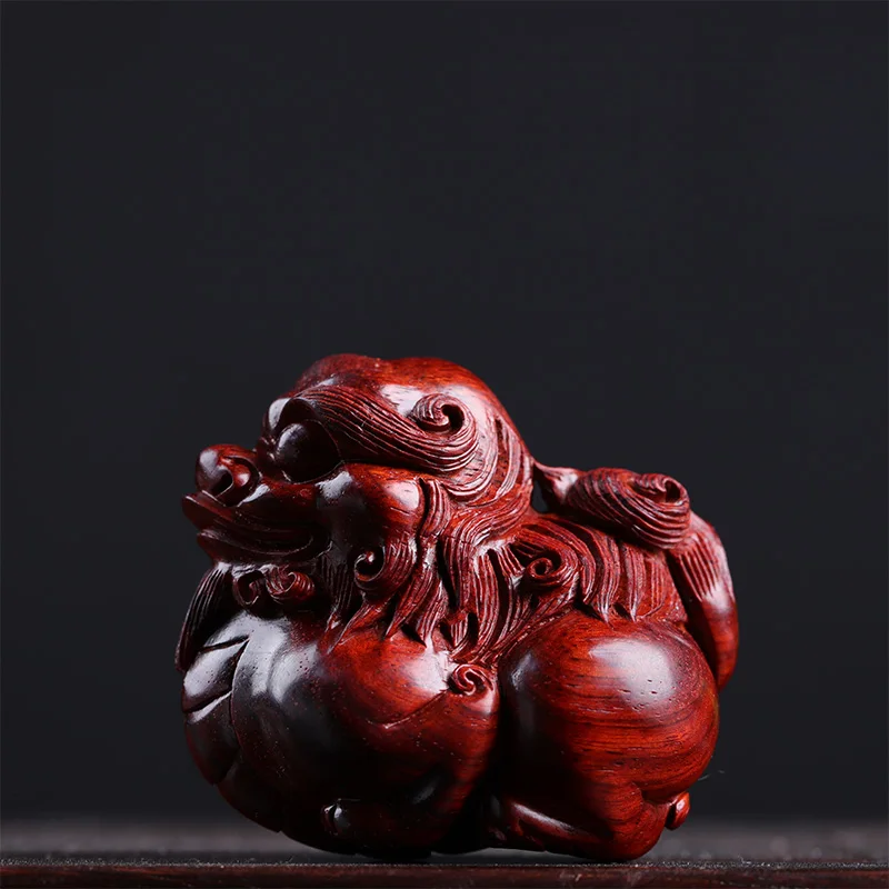 

Lobular Rosewood Wood Sculpture Wooden Collection Rich Ruyi Wood Statue Lucky deduction Collection Rich Bag Pendant