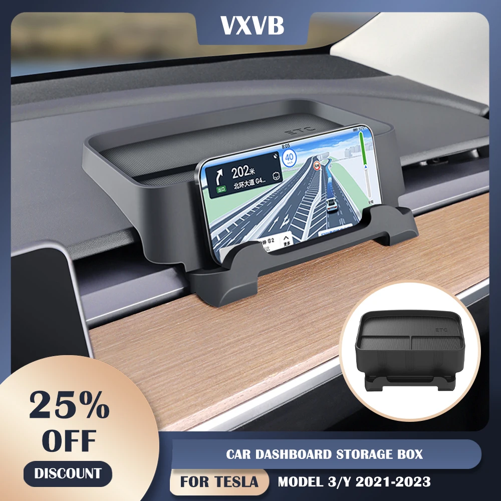

For Tesla Model 3 Model Y 2023 Dashboard Storage Box Silicone Glasses Key Tray Auto Center Console Storage Case Organzier