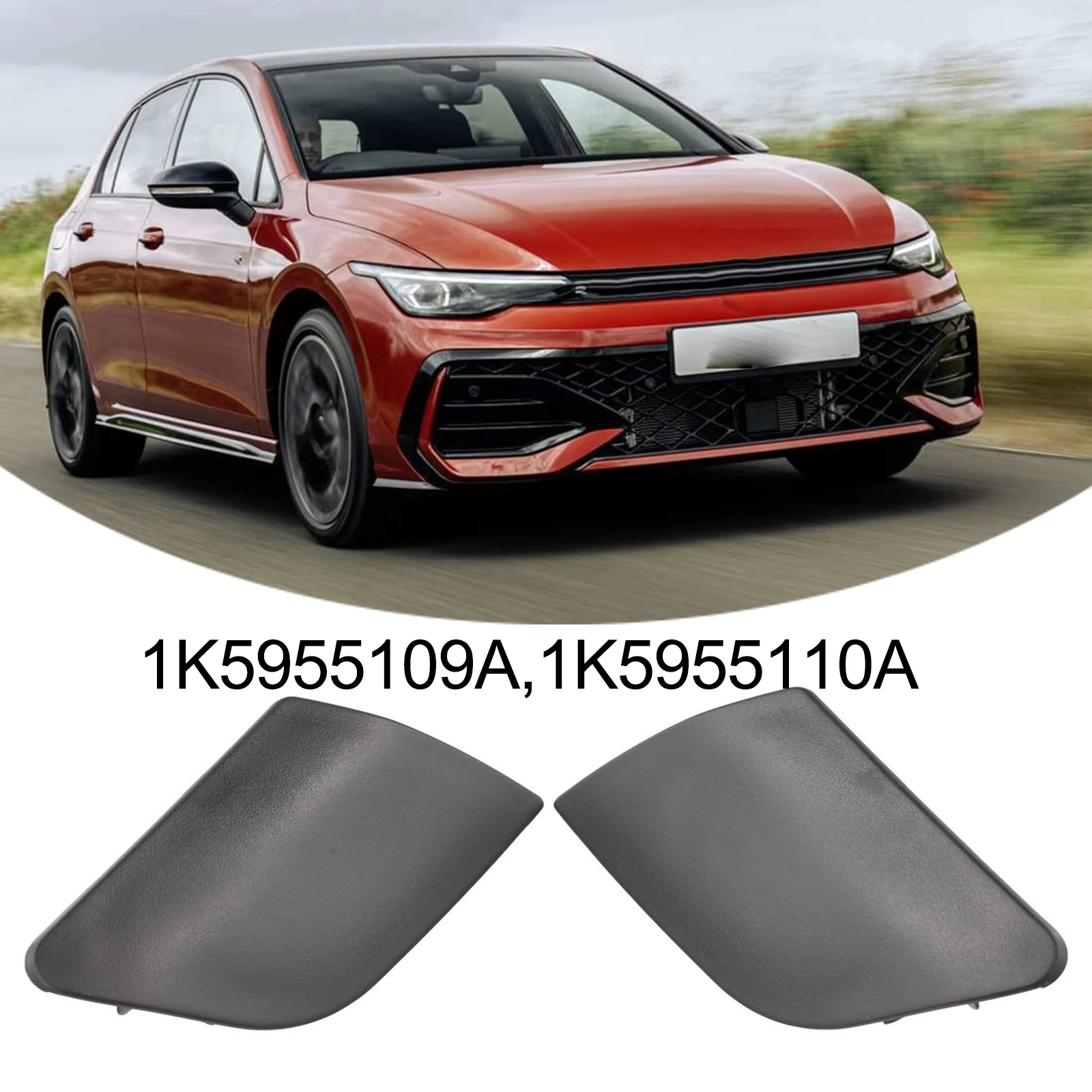 액세서리 골프 V MK5 2003-2009 1K5955110A 2Pcs ABS 플라스틱 앞 범퍼 헤드 라이트 와셔 커버 용 헤드 라이트 와셔 캡