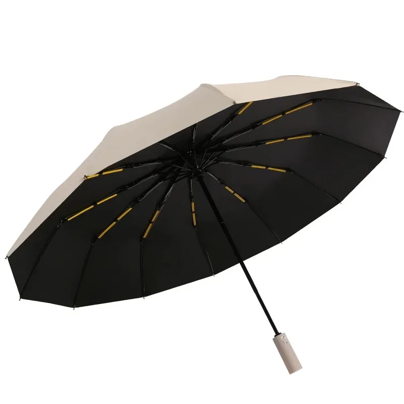 High aesthetic value automatic folding umbrella with sunscreen coating effectively protects against rain and weather, dual-use