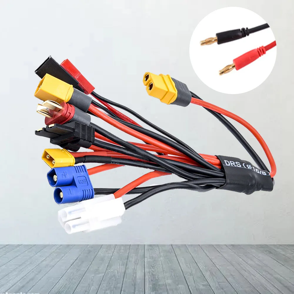 Cavo Di Ricarica In Silicone Morbido 8 In1 Da 20Cm Per Caricabatterie Rc Connettore A Spina Xt60 A Xt60 Xt30 T Futaba Jst Ec3 Tamiya Trx Wire Cable