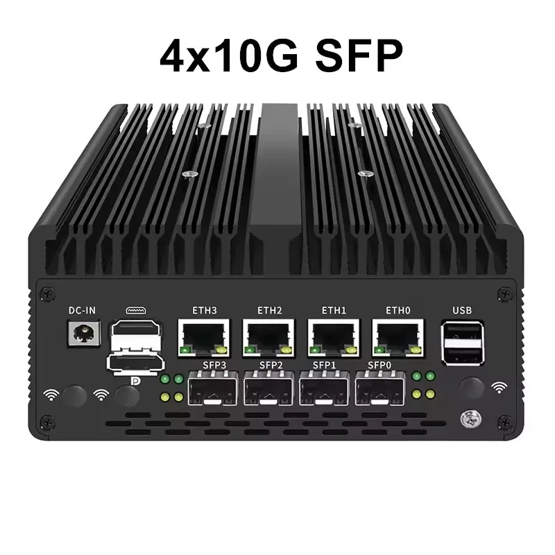 New 12th Gen Solid Firewall Appliance Intel Pentium Gold 8505 10G/1G SFP 4*2.5G RJ45 LAN 2*DDR5 NVMe Mini PC Proxmox ESXi Server 3