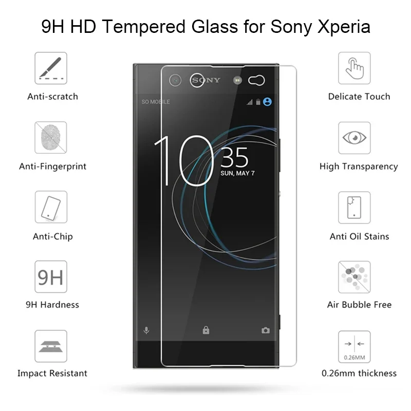 9H Tempered Glass for Sony Xperia X Performance XA Compact Phone Screen Protector for Sony Ultra XA1 Plus Protective Glass
