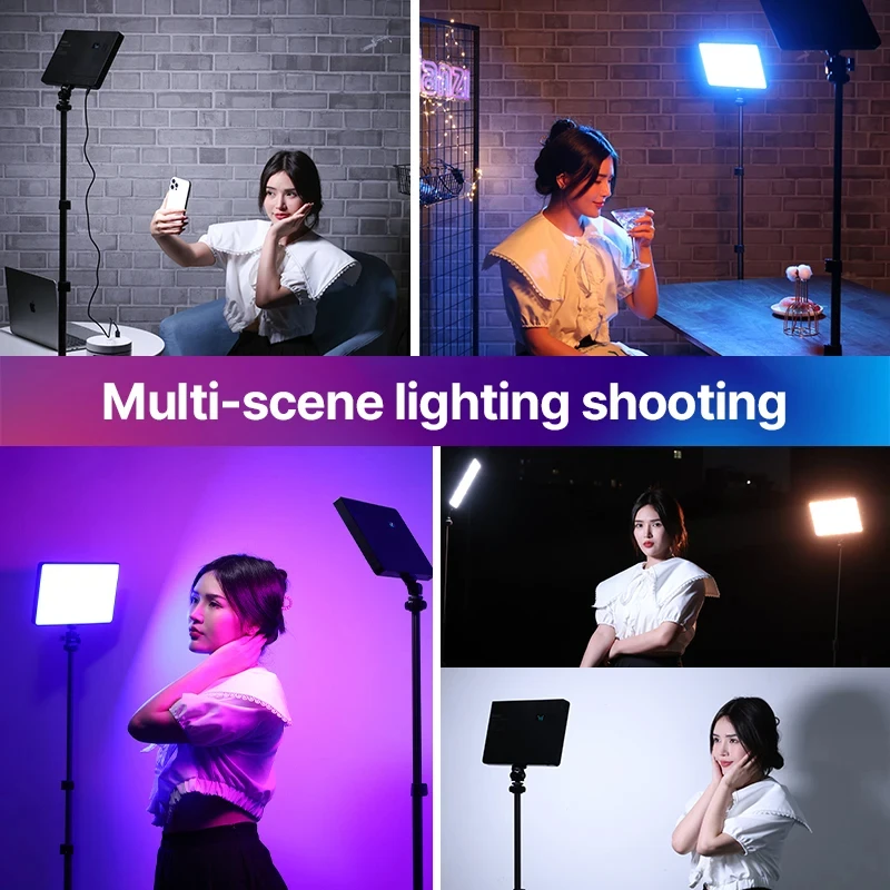 Ulanzi LT003 10inch RGB LED Video Light Panel Camera Light Full Color Rechargeable 8000mAh 2500K-9500K Studio Lamp Live Lamp