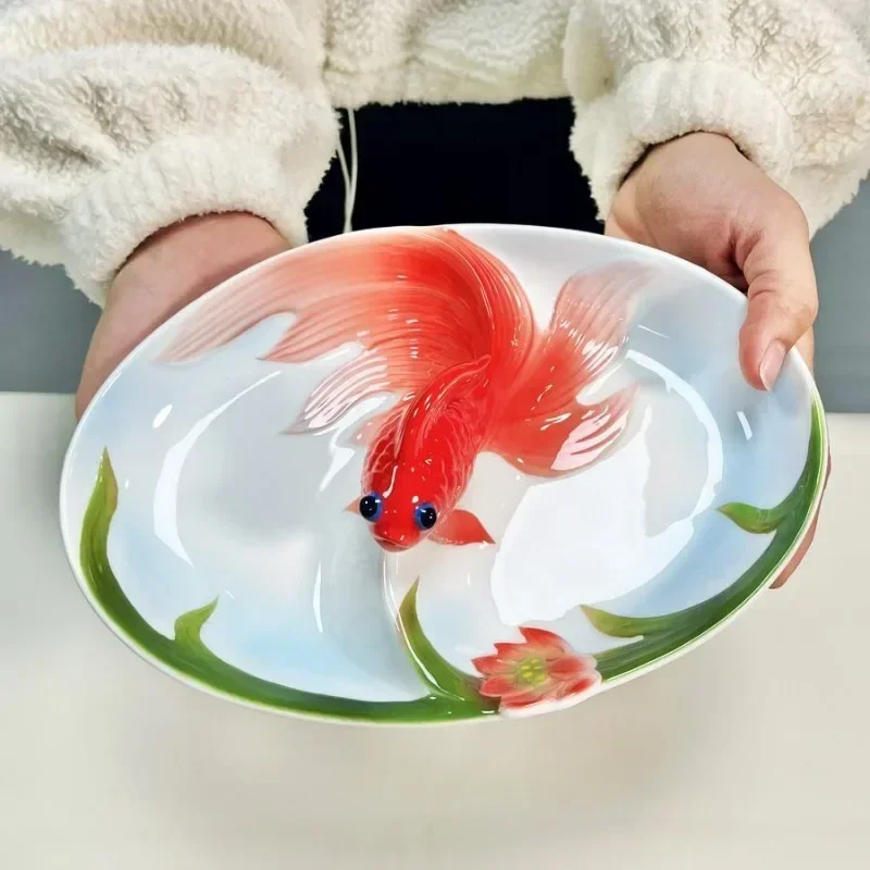 Colias Wing Hand-Printed Porcelain Spoons - Set Of 4, Cuddly Red Goldfish Pattern, 5.5" Long, Dishwasher Safe - View #8