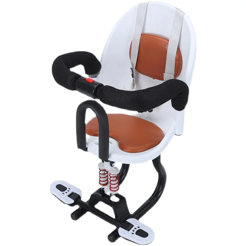 

Child Bicycle Safe Baby Seat Infant Carrier Front Place Saddle Cushion with Backrest Foot Pedals Bike Newborn Pew Easy Install