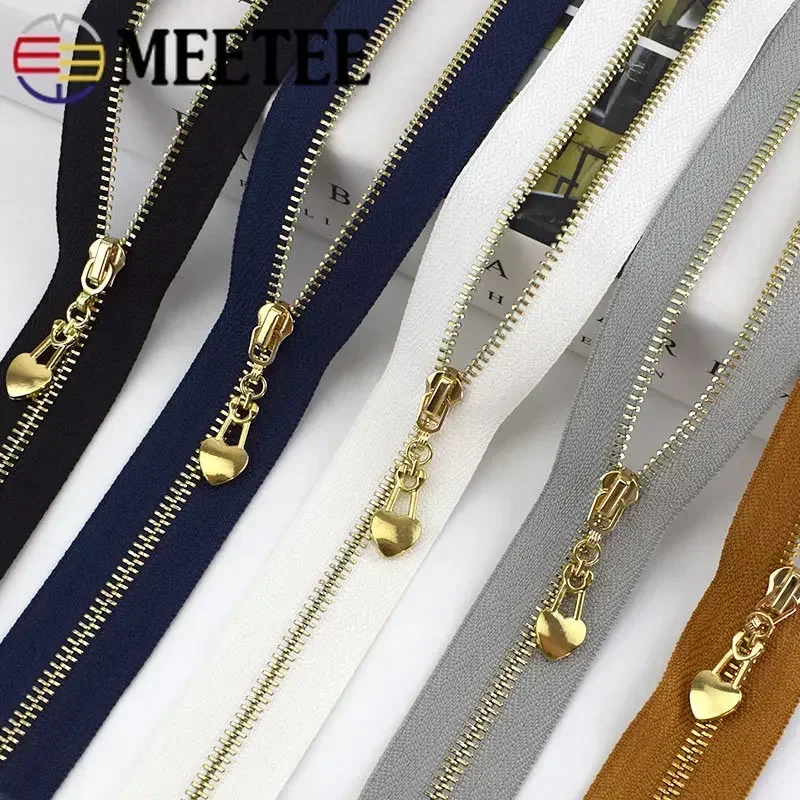 Set of Metal Zippers for DIY and Sewing Projects