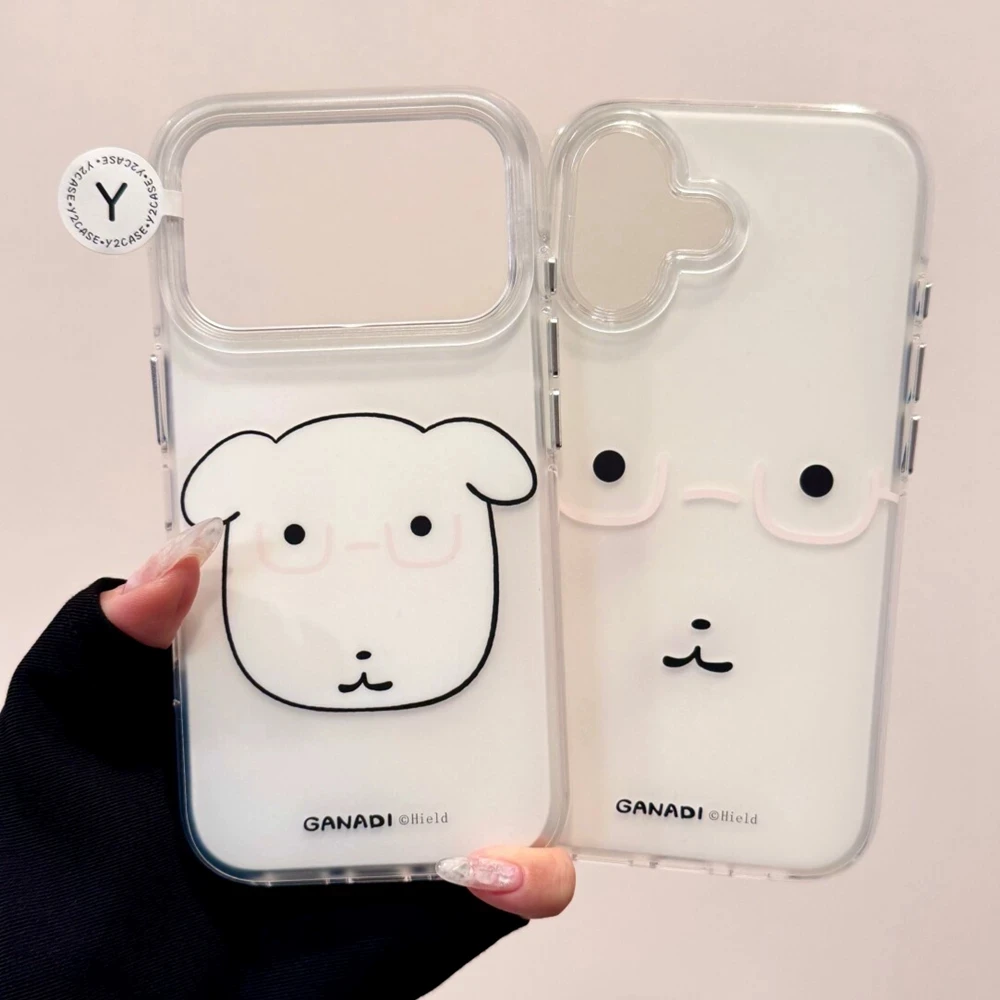 Adorable White Eyeglass Frame & Pearl Chain Phone Case in IMD Silicone